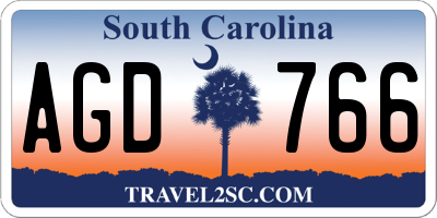 SC license plate AGD766