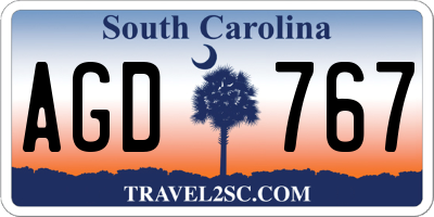 SC license plate AGD767