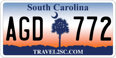 SC license plate AGD772