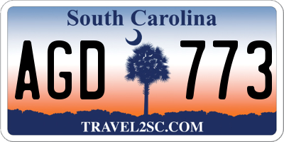 SC license plate AGD773