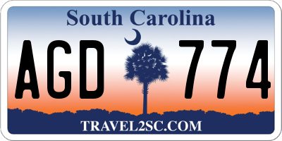 SC license plate AGD774
