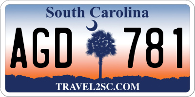SC license plate AGD781