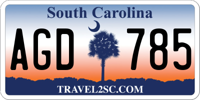 SC license plate AGD785