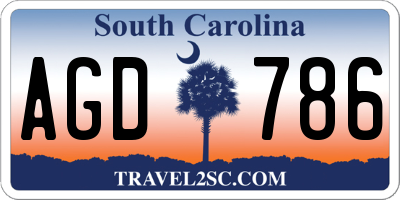 SC license plate AGD786