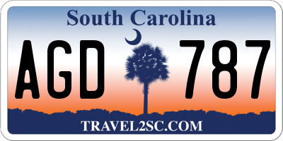 SC license plate AGD787