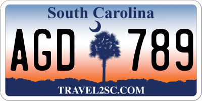 SC license plate AGD789