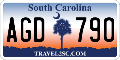 SC license plate AGD790