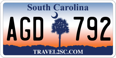 SC license plate AGD792
