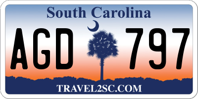 SC license plate AGD797