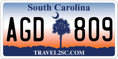 SC license plate AGD809