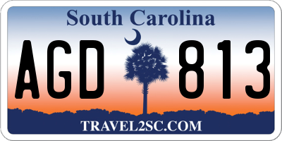 SC license plate AGD813