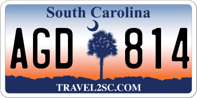 SC license plate AGD814