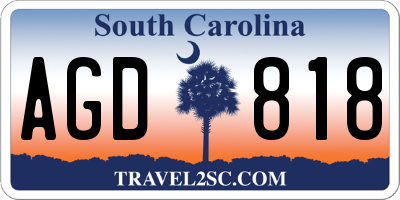 SC license plate AGD818