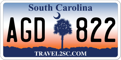 SC license plate AGD822