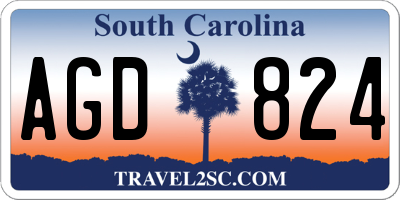 SC license plate AGD824