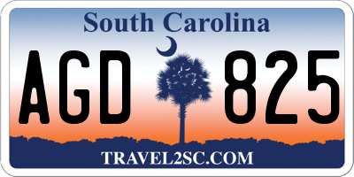 SC license plate AGD825