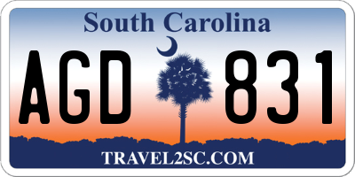 SC license plate AGD831