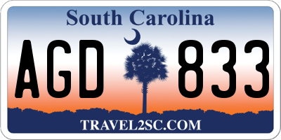 SC license plate AGD833