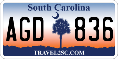 SC license plate AGD836