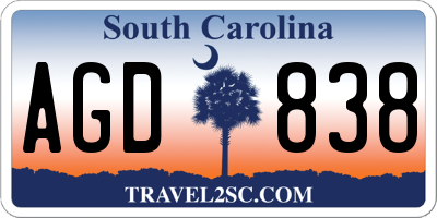 SC license plate AGD838