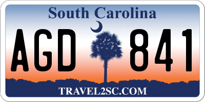 SC license plate AGD841