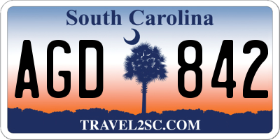SC license plate AGD842