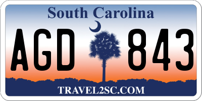 SC license plate AGD843