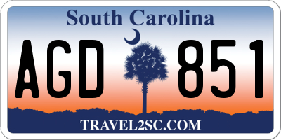 SC license plate AGD851