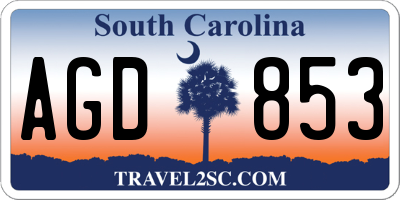 SC license plate AGD853