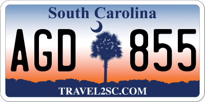SC license plate AGD855