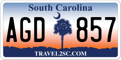 SC license plate AGD857