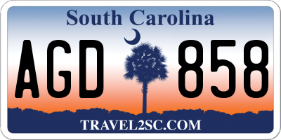 SC license plate AGD858