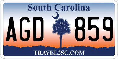 SC license plate AGD859
