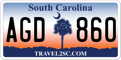 SC license plate AGD860