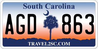 SC license plate AGD863
