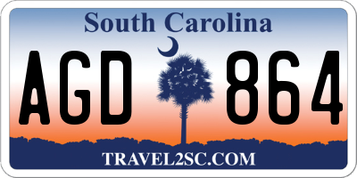SC license plate AGD864