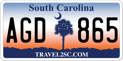 SC license plate AGD865