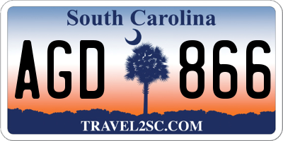 SC license plate AGD866