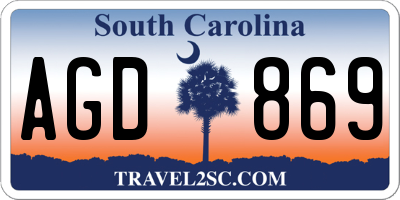 SC license plate AGD869