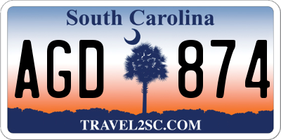 SC license plate AGD874