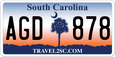 SC license plate AGD878