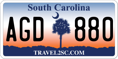 SC license plate AGD880