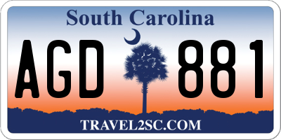 SC license plate AGD881