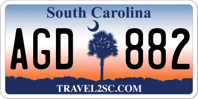 SC license plate AGD882
