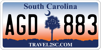 SC license plate AGD883