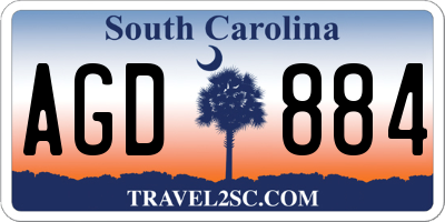 SC license plate AGD884