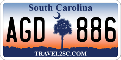 SC license plate AGD886