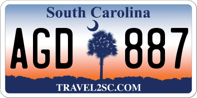 SC license plate AGD887
