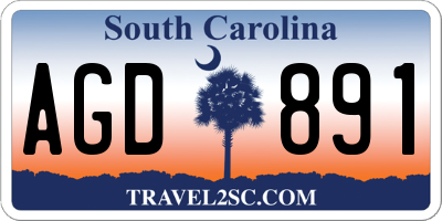 SC license plate AGD891