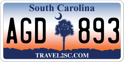 SC license plate AGD893